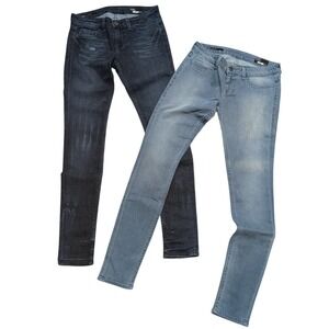 William Rast Jeans Womens 27 Sienna Leggings Dark Denim Wash 2 Pair Jeggings